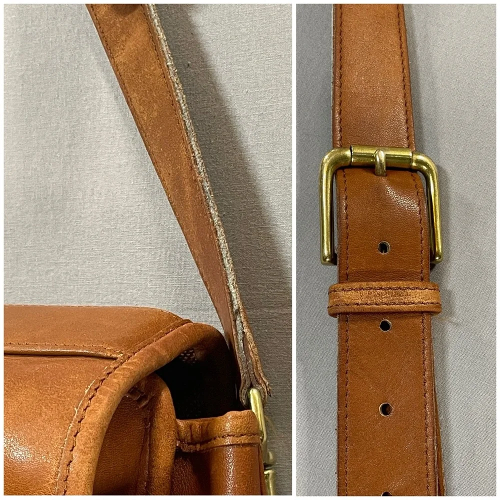 VINTAGE 90s Coach Turnlock Briefcase A8S-0546, British Tan, Brass Hardware